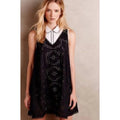 New Anthropologie Maeve Eyelet Swing Mini Dress $148 MEDIUM Black