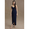 New Anthropologie BHLDN Lyra V-Neck Faux-Wrap Stretch Crepe Midi Dress $198 Sz 8