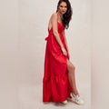 New Free People Isabel Maxi Dress $250 LARGE Red SPECIAL OCCASION Boho
