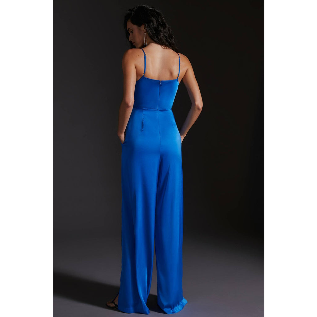 New Anthropologie Hutch Cowl Neck Jumpsuit $188 SIZE 4 Sapphire Special Occasion