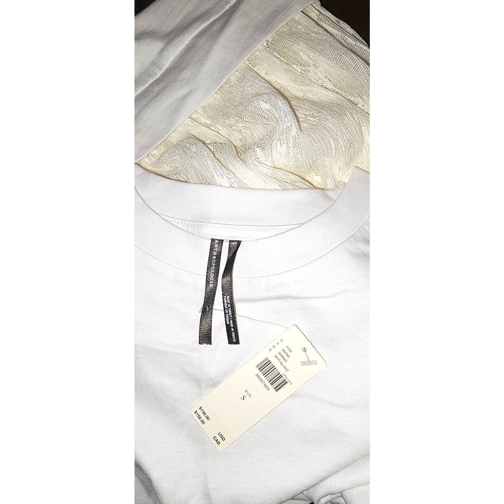 Anthropologie Twofer Lace T-Shirt Midi Dress Size Small White Oversized Anthropologie