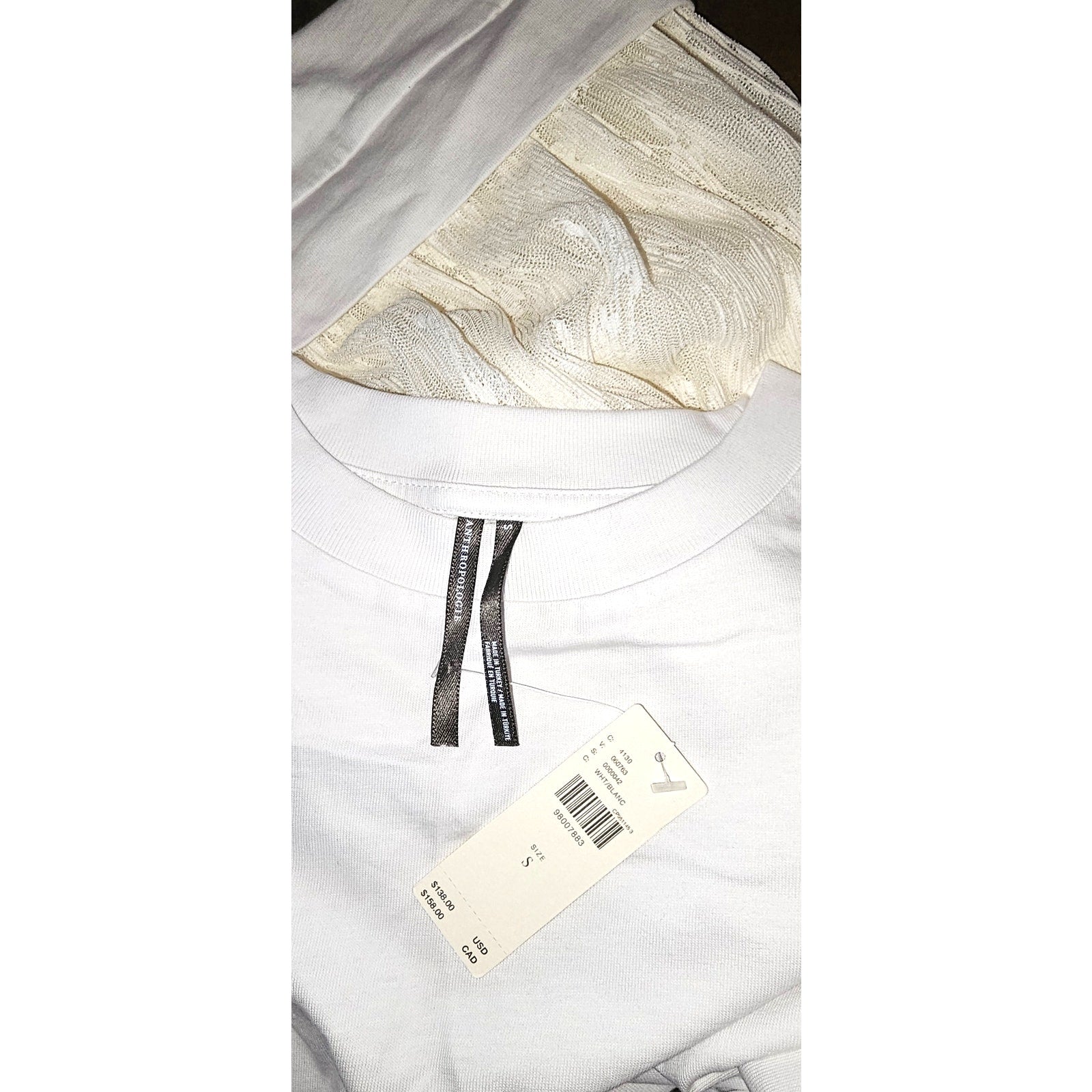 Anthropologie Twofer Lace T-Shirt Midi Dress Size Small White Oversized Anthropologie