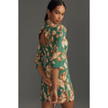 New Anthropologie Maeve Mock-Neck Stretch Shift Mini Dress $160 Sz 4 Floral
