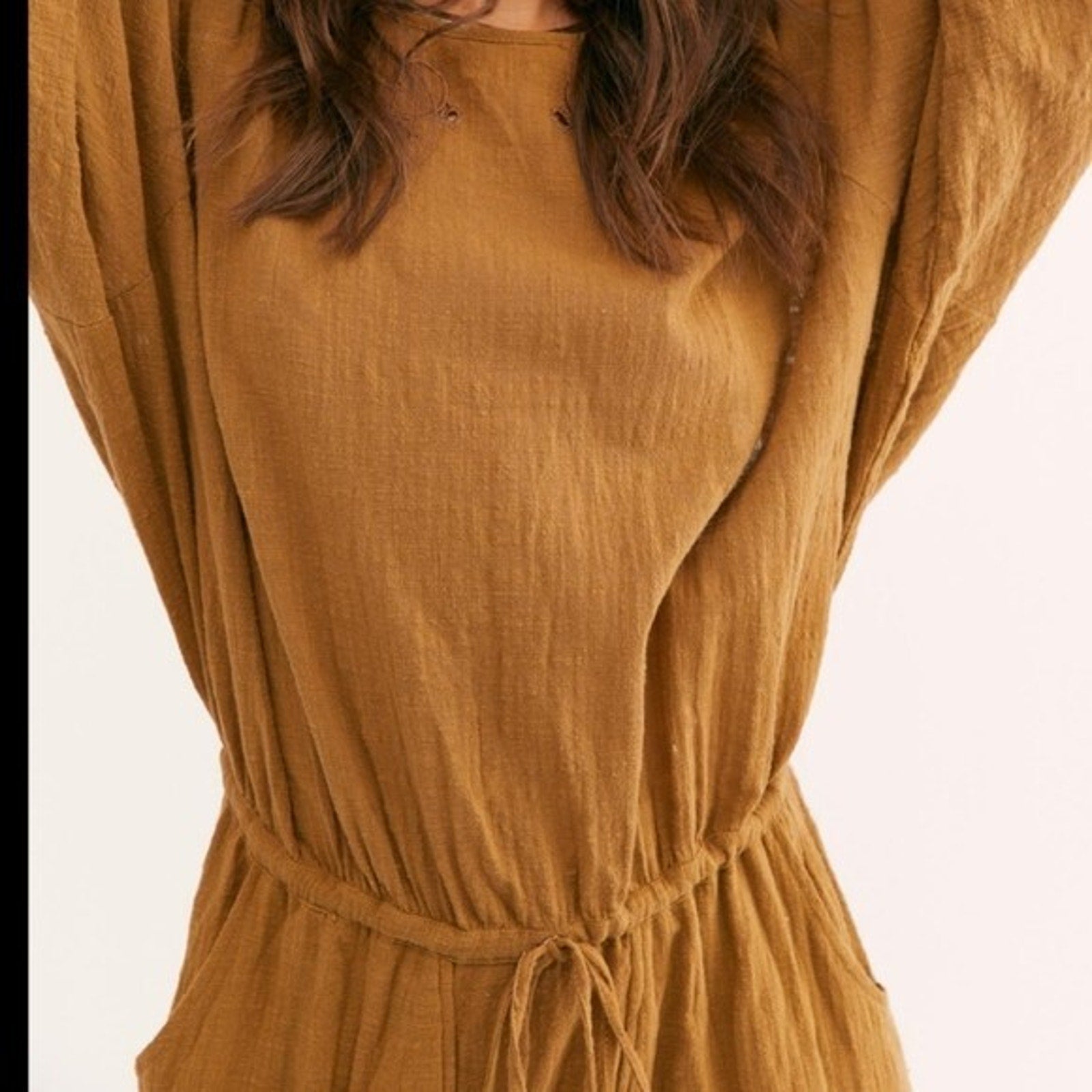 New Free People Society Club Muslin Jumpsuit One Teaspoon $248 Sz Small Tobacco