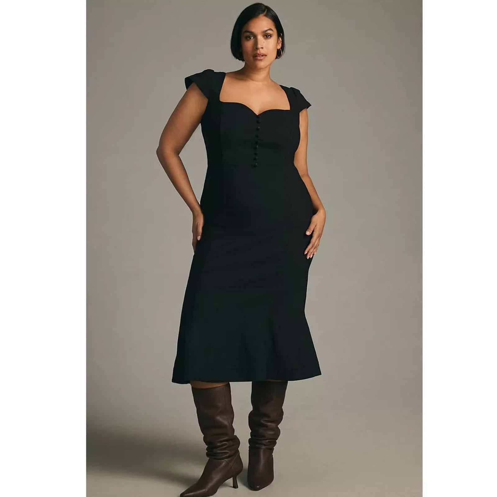 New Anthropologie The Cecily Fit & Flare Sweetheart Dress $170 Large Purple