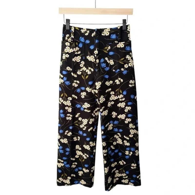 Anthropologie Maeve Colette Ponte Crop Wide-leg Pants