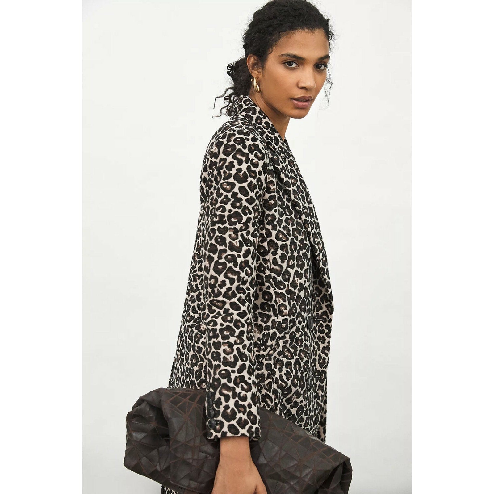 NEW Anthropologie $188 Gianna Longline Leopard Blazer Size 2