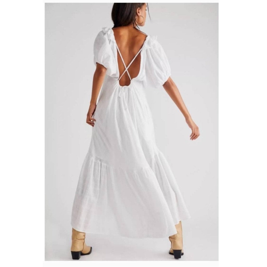 Free People Kaylyn Midi Dress Free-est MEDIUM Ivory Boho Free-est Free People