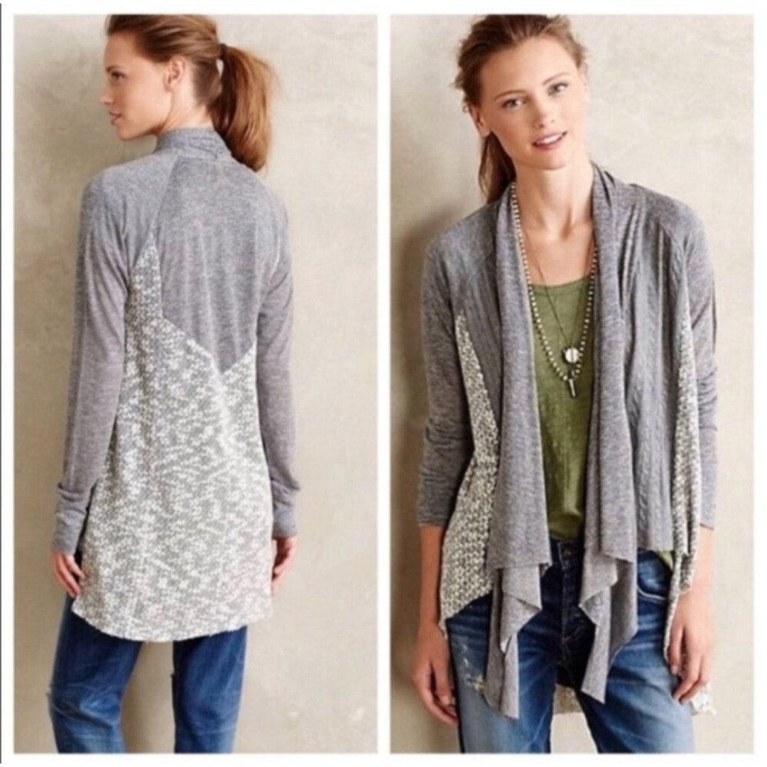 New Anthropologie Stratigraphy Draped Cardigan by Tiny XXSP Mixed Media