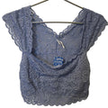 New Free People Intimately Chase Me Lace Brami Feather $48 Blue Sz Small Floral