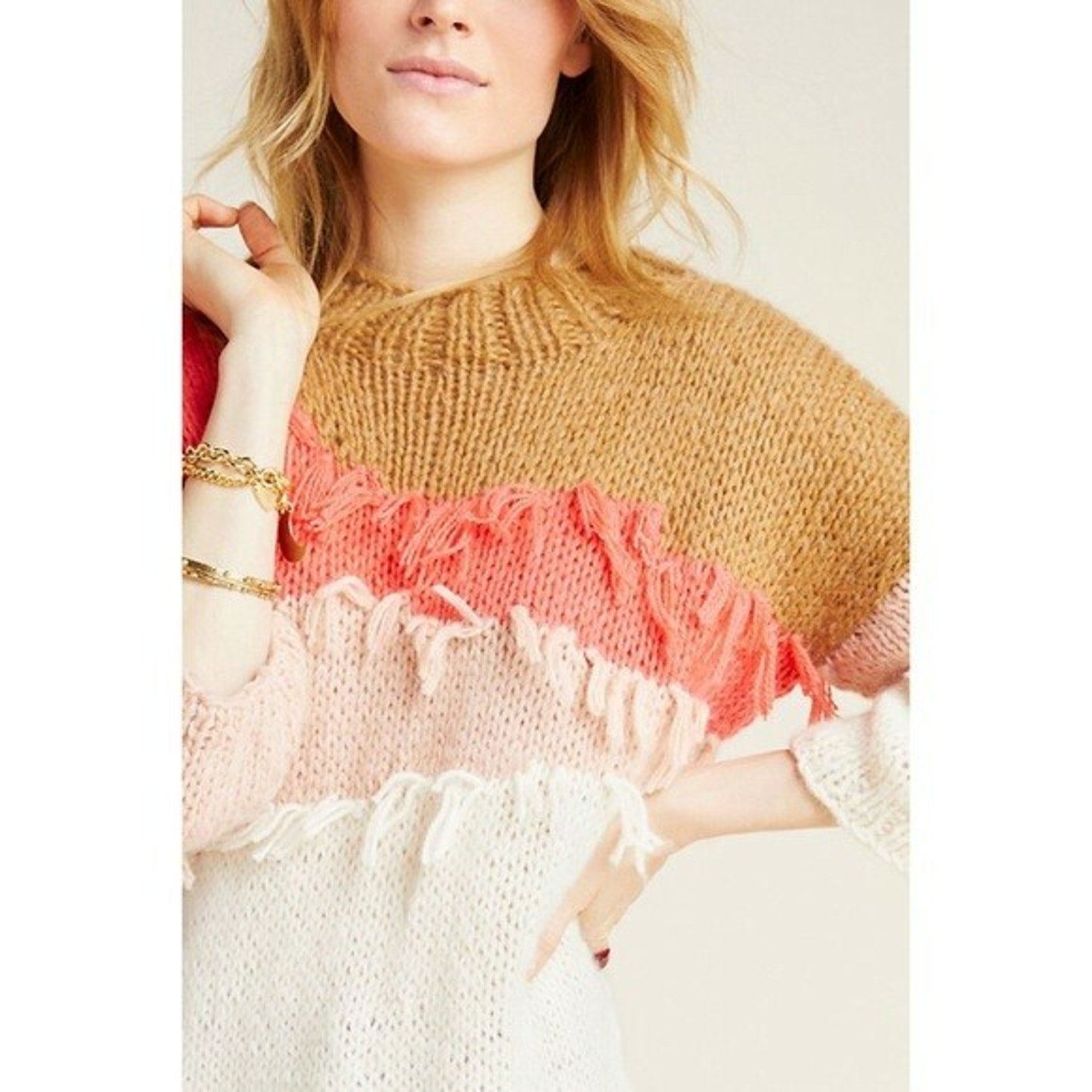 New Anthropologie $298 Vero Alfie Hand Knit Marlene Tunic Sweater Small Tunix