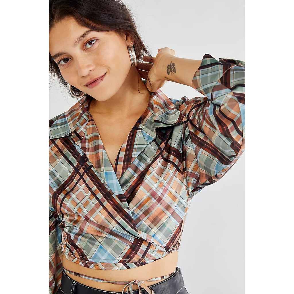 New Free People $169 Vanessa Shirt Hansen and Gretel Size Small Long-Sleeve