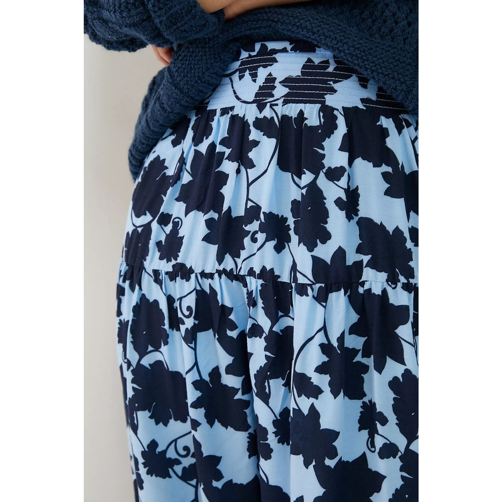 NEW Anthropologie Lenora Tiered Maxi Skirt Size 6 Blue