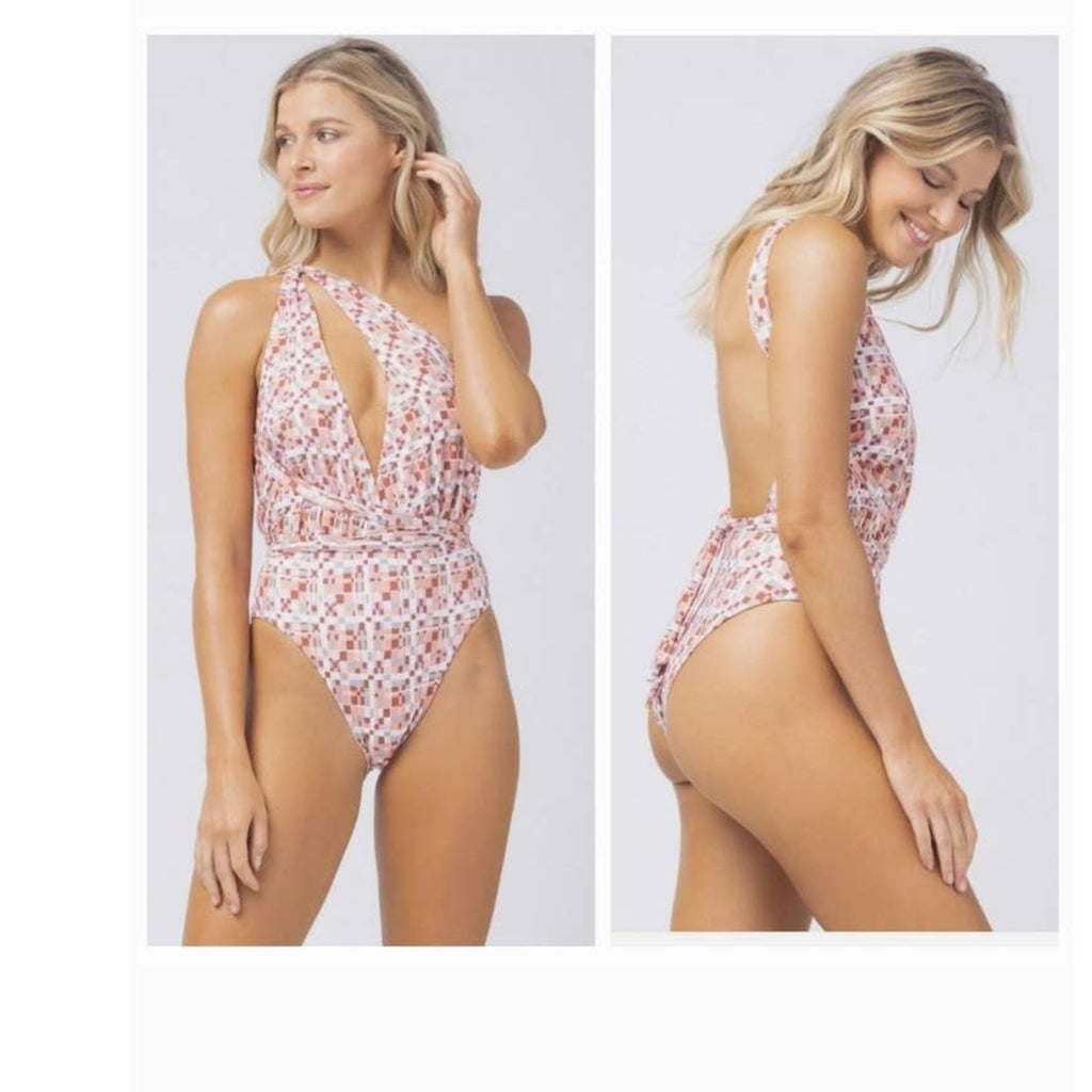 New Anthropologie L SPACE Allegra One-piece Swimsuit $198 X-LARGE