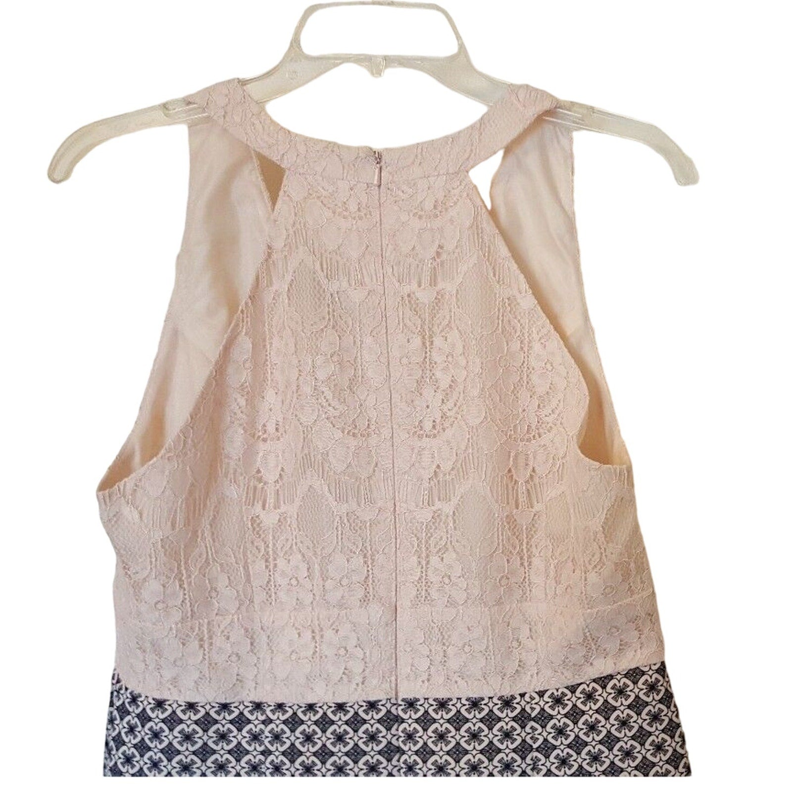 New Adrianna Papell Lovely Lace Geo Mini Dress Pink Size 8