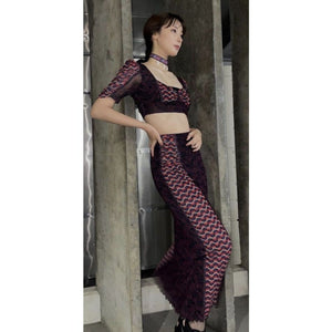 New FREE PEOPLE Anna Sui Sunburst And Tulips Set  $689 MEDIUM Red Motif RUNWAY