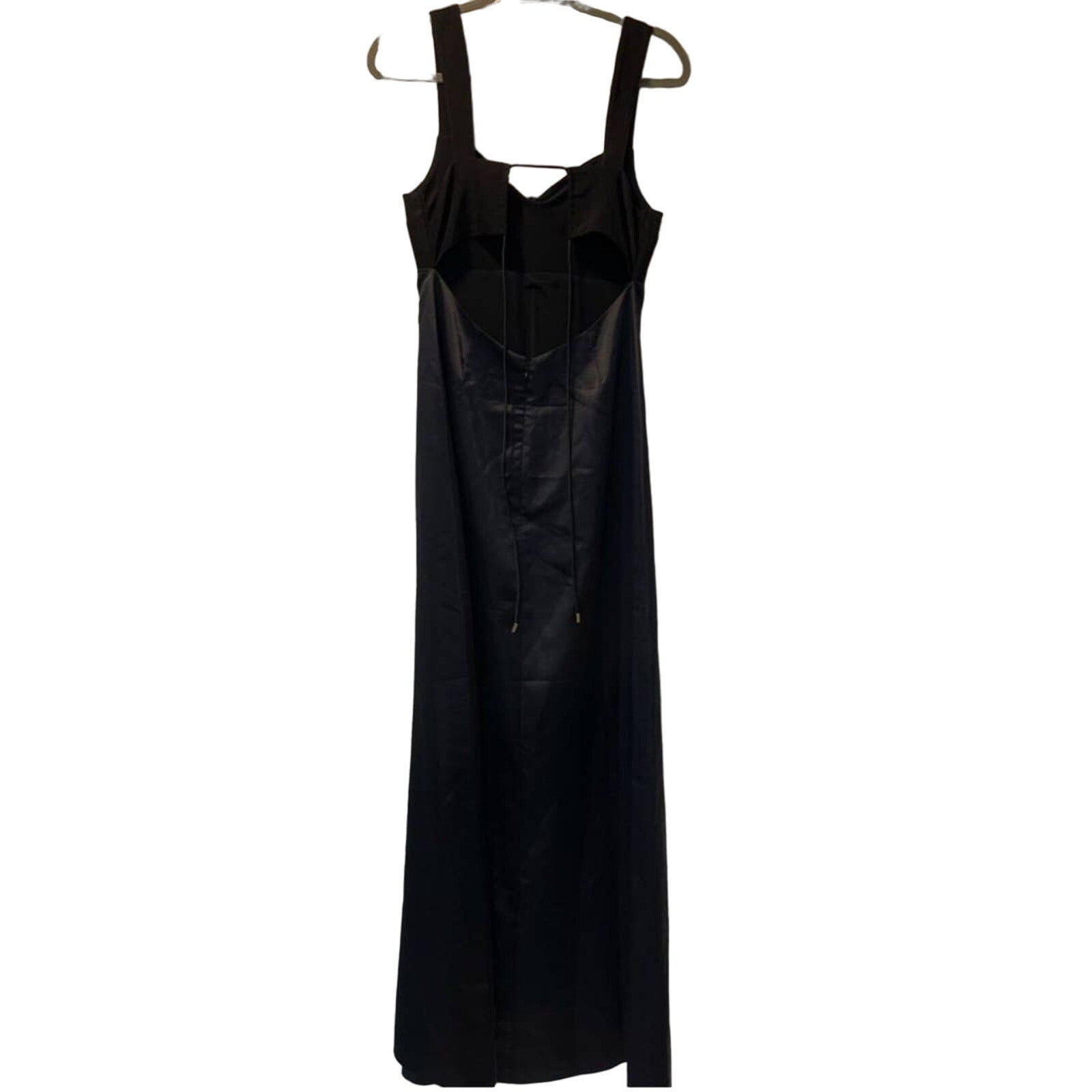New Free People Gia Maxi Dress $250 SIZE 4 Black Bustier Slip Gown Silky