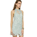 New Free People Snow Drop Floral Embroidered Lace Trapeze Mini Dress $250 Medium
