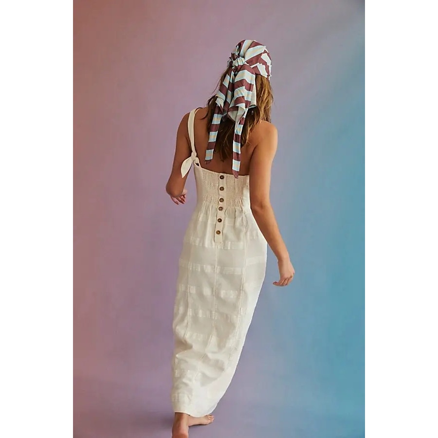 FREE PEOPLE At Leisure Midi Wrap Dress ONE SHOULDER SMALL Wet Plaster Free People