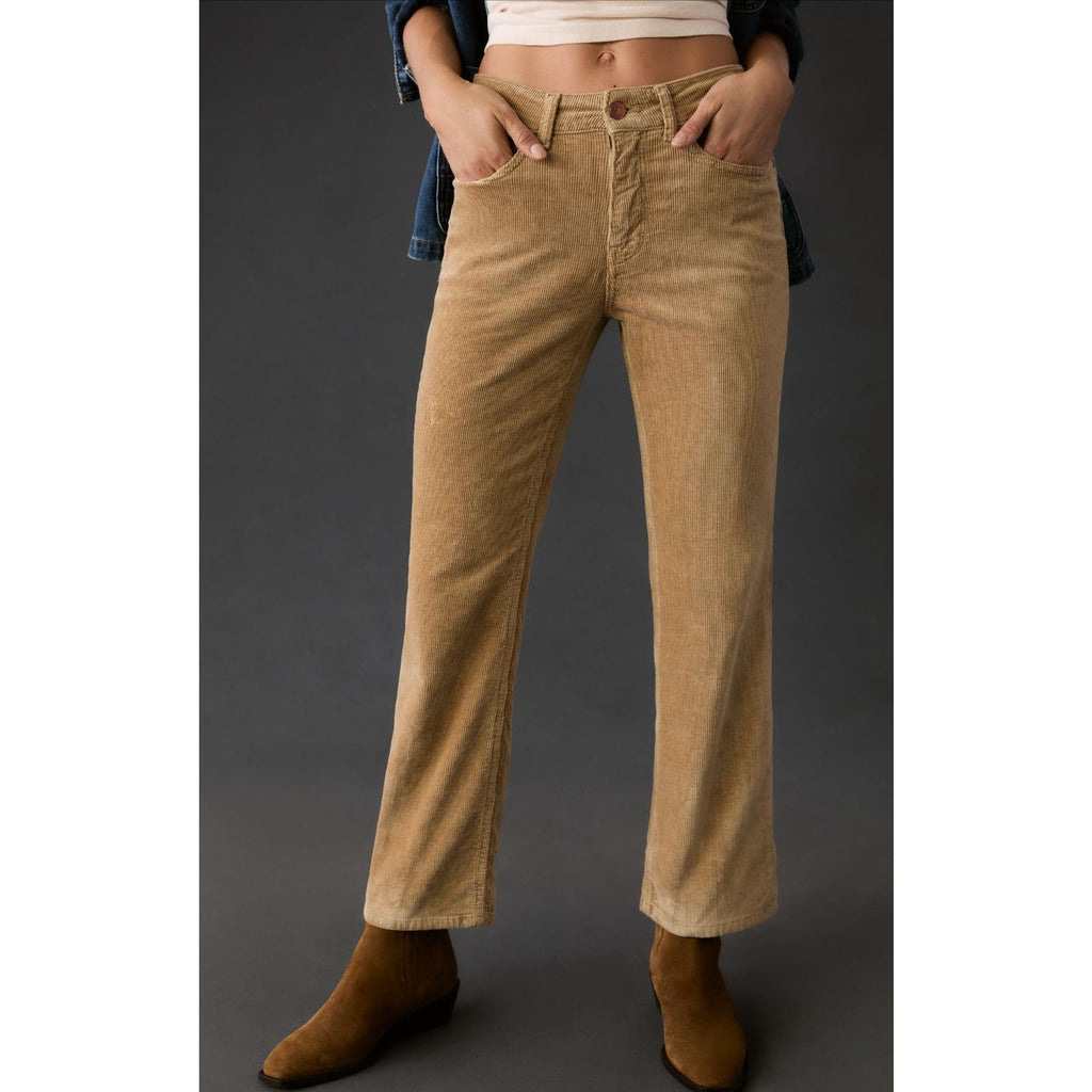New ANTHROPOLOGIE The Yaya Mid-Rise Crop Flare Jeans by Pilcro $148 31 TALL Dune