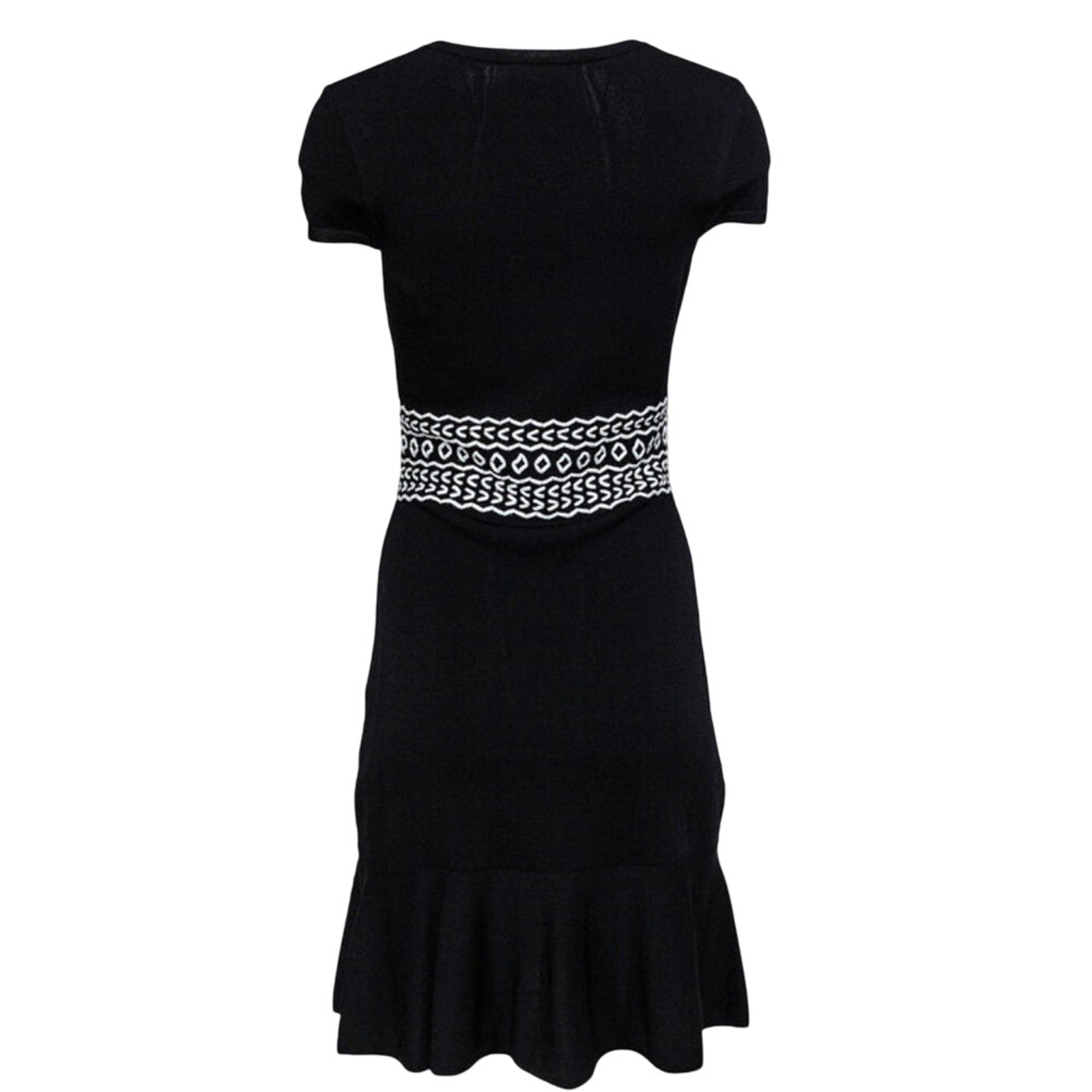 Shoshanna Pointelle Lacing Knit Calista Mini Dress SMALL B&W CAP SLEEVES Shoshanna