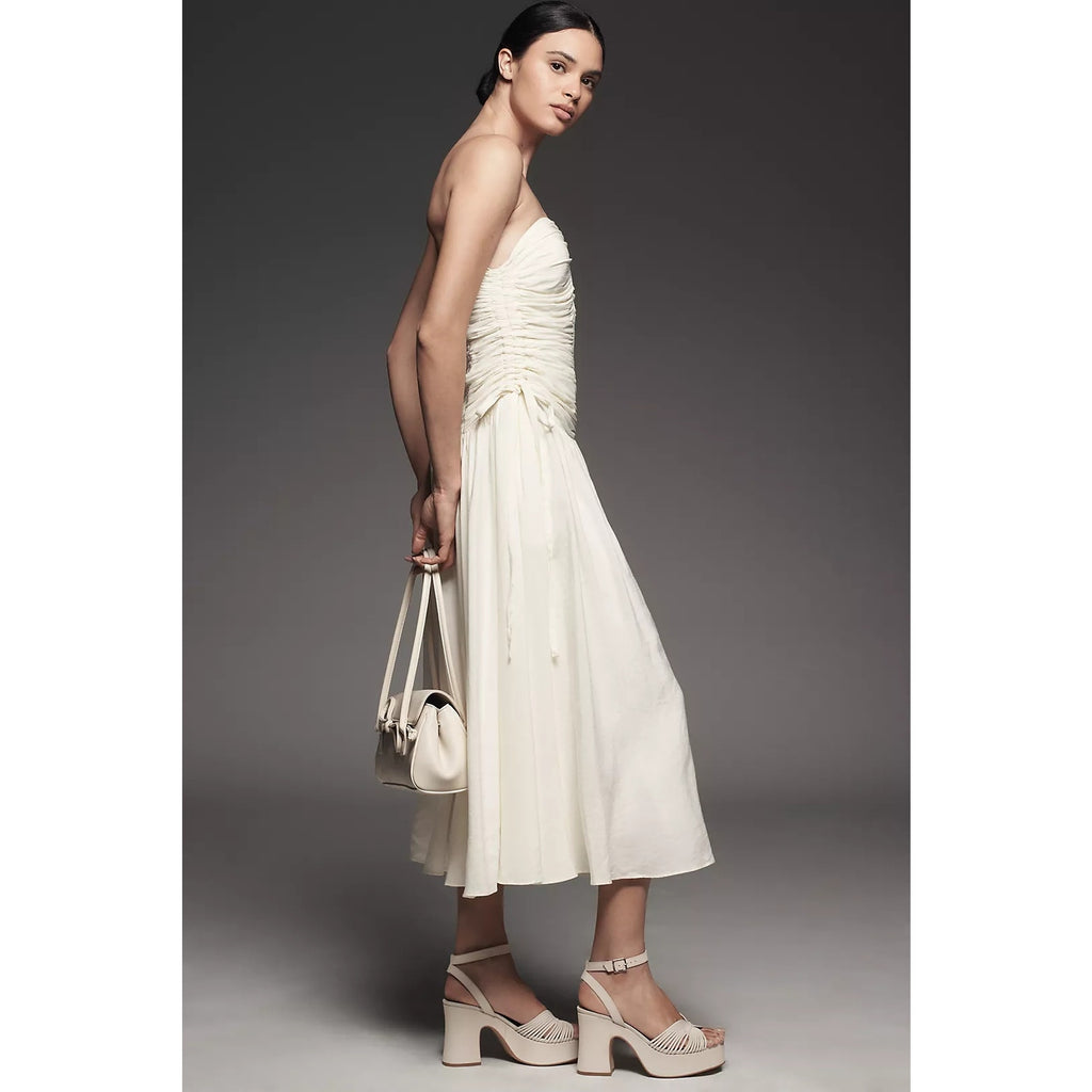 Anthropologie ASTR The Label Zori A-Line Maxi Dress LARGE Cream Anthropologie