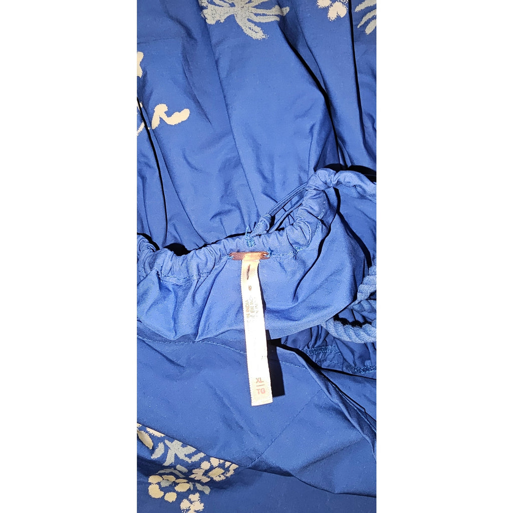 FREE PEOPLE Deserted Island Mini Dress X-LARGE Blue Indigo Combo Free People