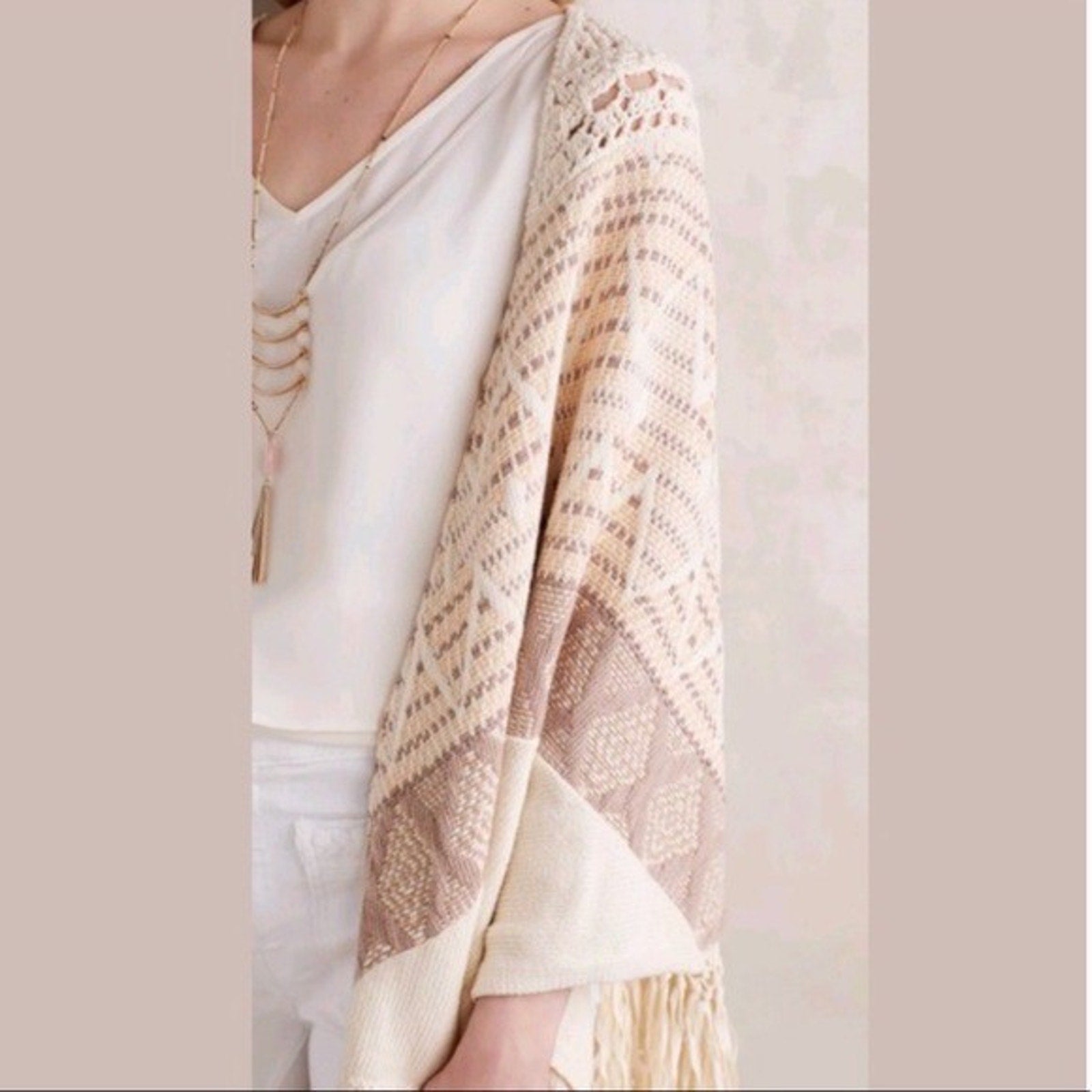 NEW Anthropologie Calipatria Poncho by Moth One Size O/S Fringe