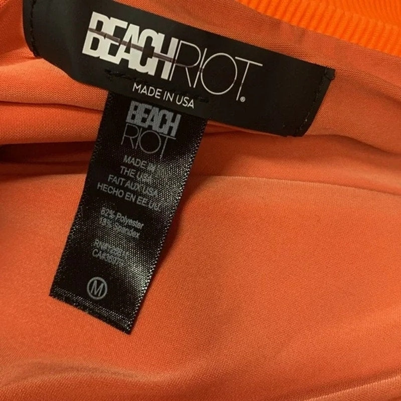 FREE PEOPLE x Beach Riot Celine Ribbed One-Piece MEDIUM Bright Orange Free People