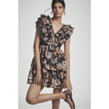 Anthropologie Sleeveless Ruffled A-Line Mini Dress X-LARGE Navy Anthropologie