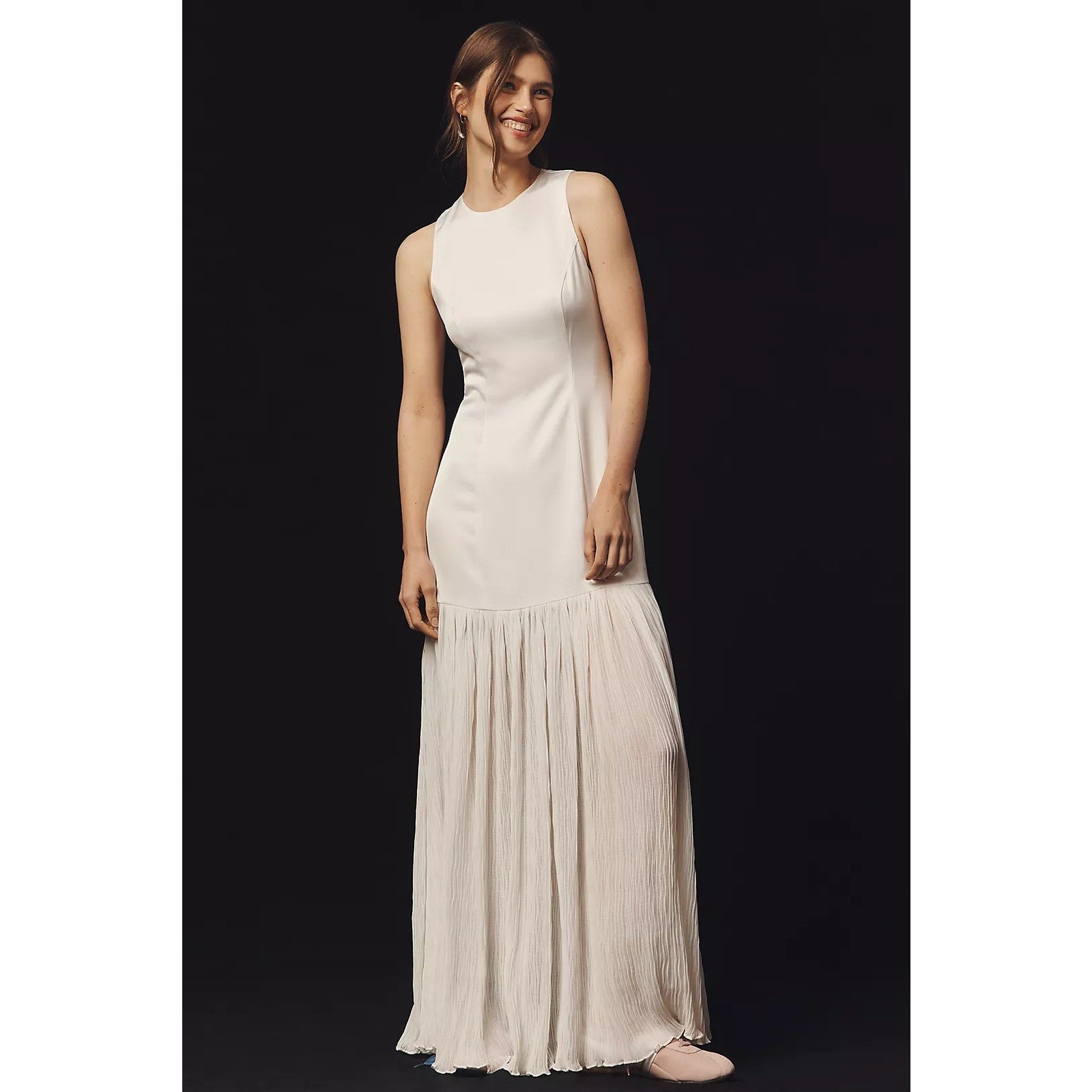 Anthropologie BHLDN ALIGNE Zane Sleeveless Sheer Skirt Maxi Dress SZ 10 Anthropologie