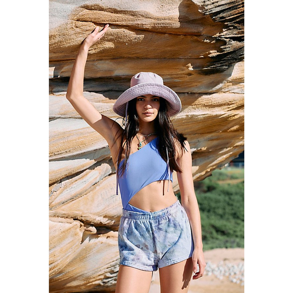 Free People BEACH RIOT Ribbed Celine One Piece LARGE Blue Free People