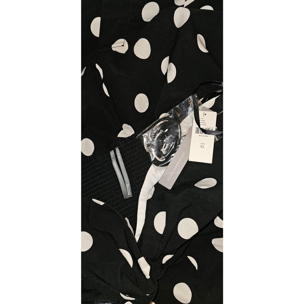 Anthropologie Strapless Bow-Front Midi Dress $168 XL Black Removeable Straps