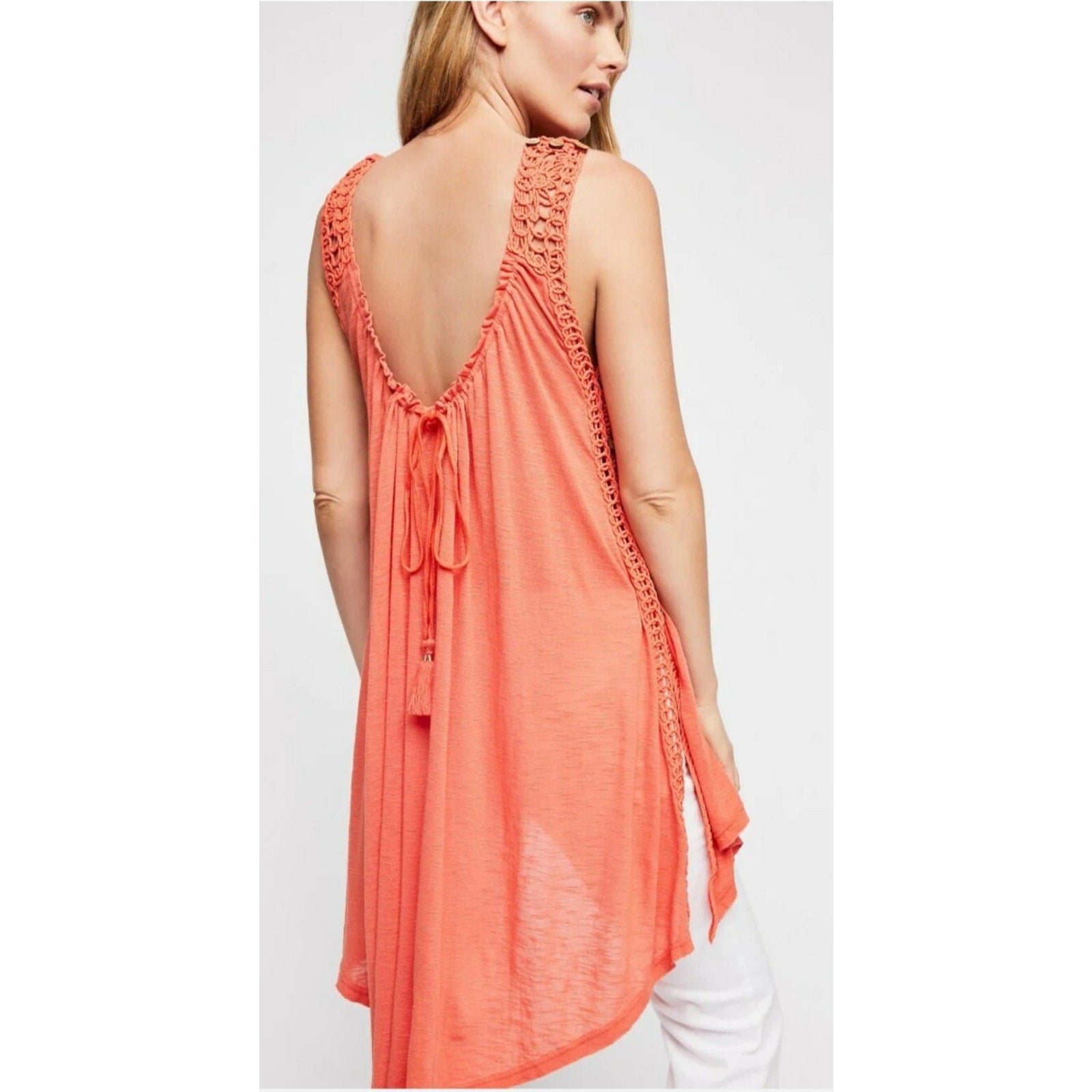 New Free People $128 Perfect Day Maxi Top Size Small Semi-Sheer Tunic Cover-up
