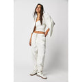 FREE PEOPLE Light Parachute Pants LARGE Ivory ELASTIC DRAWSTRING Free People