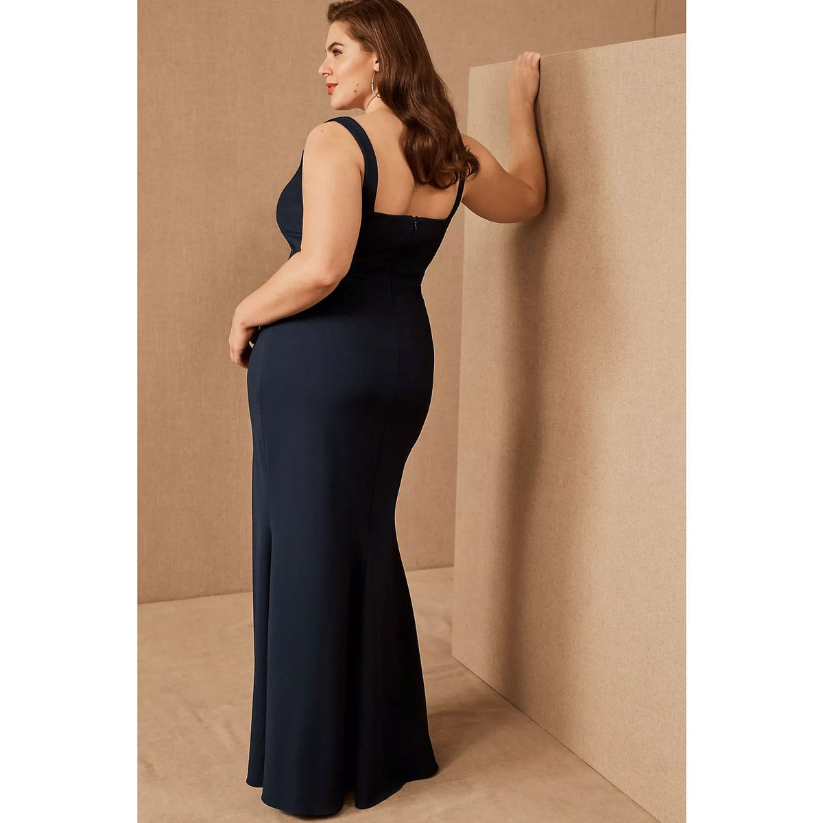 Anthropologie BHLDN Adena Crepe Dress GOWN SIZE 18W Deep Navy MIDNIGHT Anthropologie