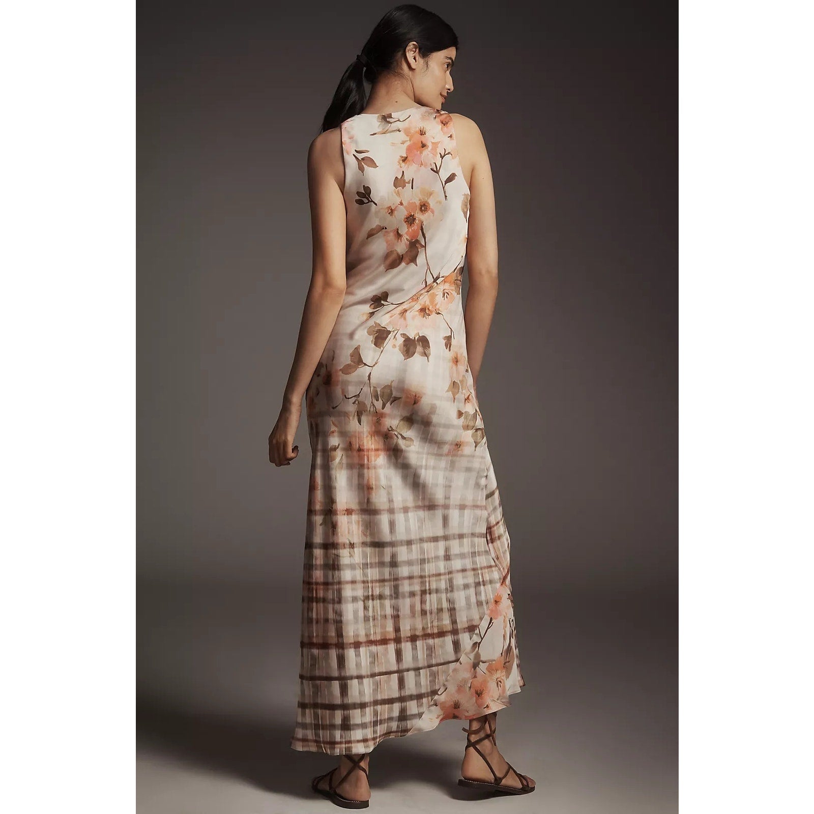 Anthropologie The Gracie Cowl-Neck Satin Slip Maxi Dress XS Orange Anthropologie