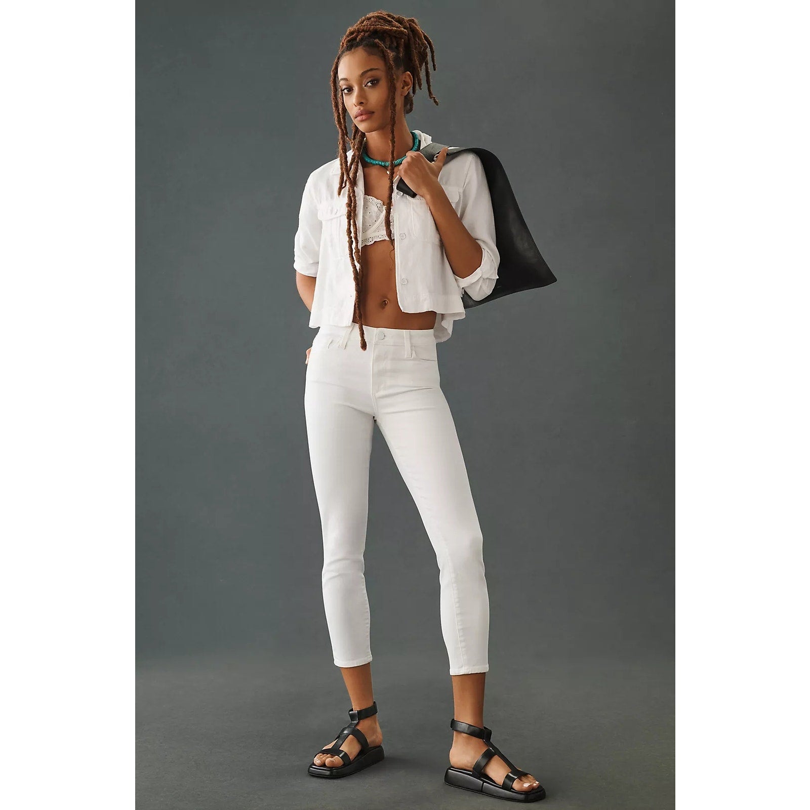 Anthropologie PAIGE Hoxton High-rise Skinny Jeans $198 PLUS 26W Crisp White