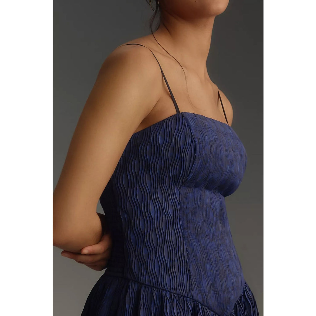 Anthropologie Hutch Sleeveless Drop-Waist Romper $168 MEDIUM Blue