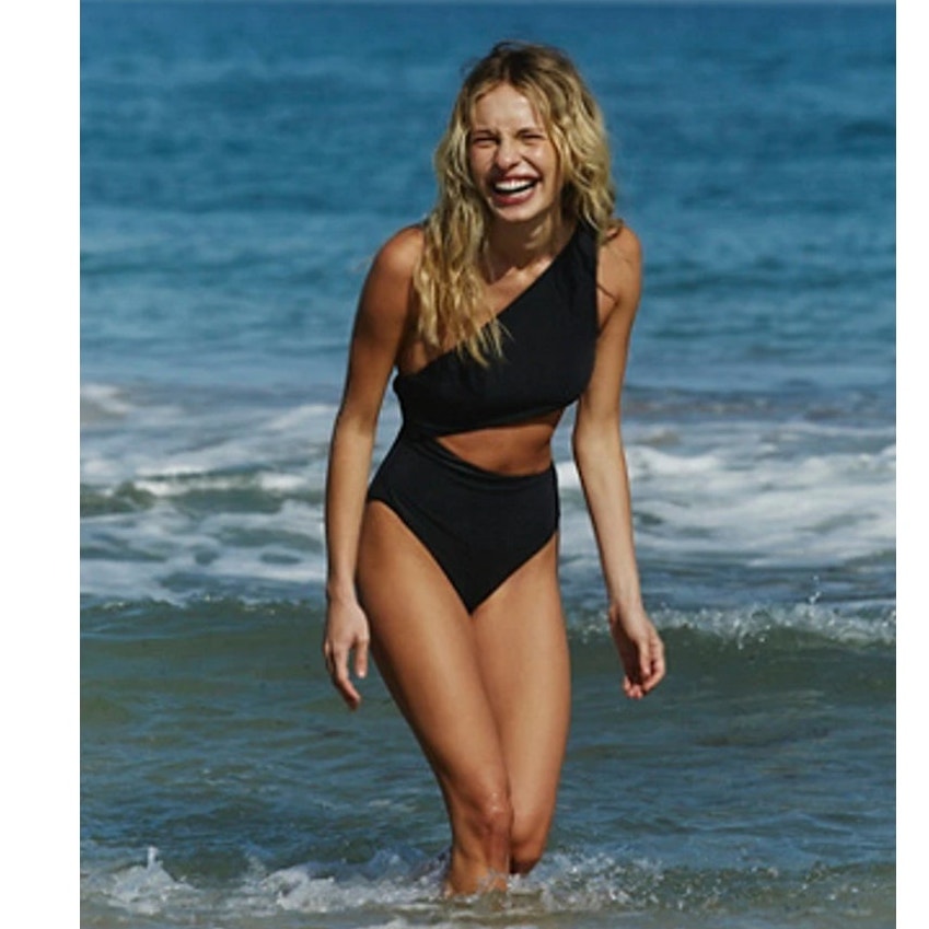 New FREE PEOPLE Beach Riot Celine Ribbed One-Piece Retail $148 X-SMALL Black