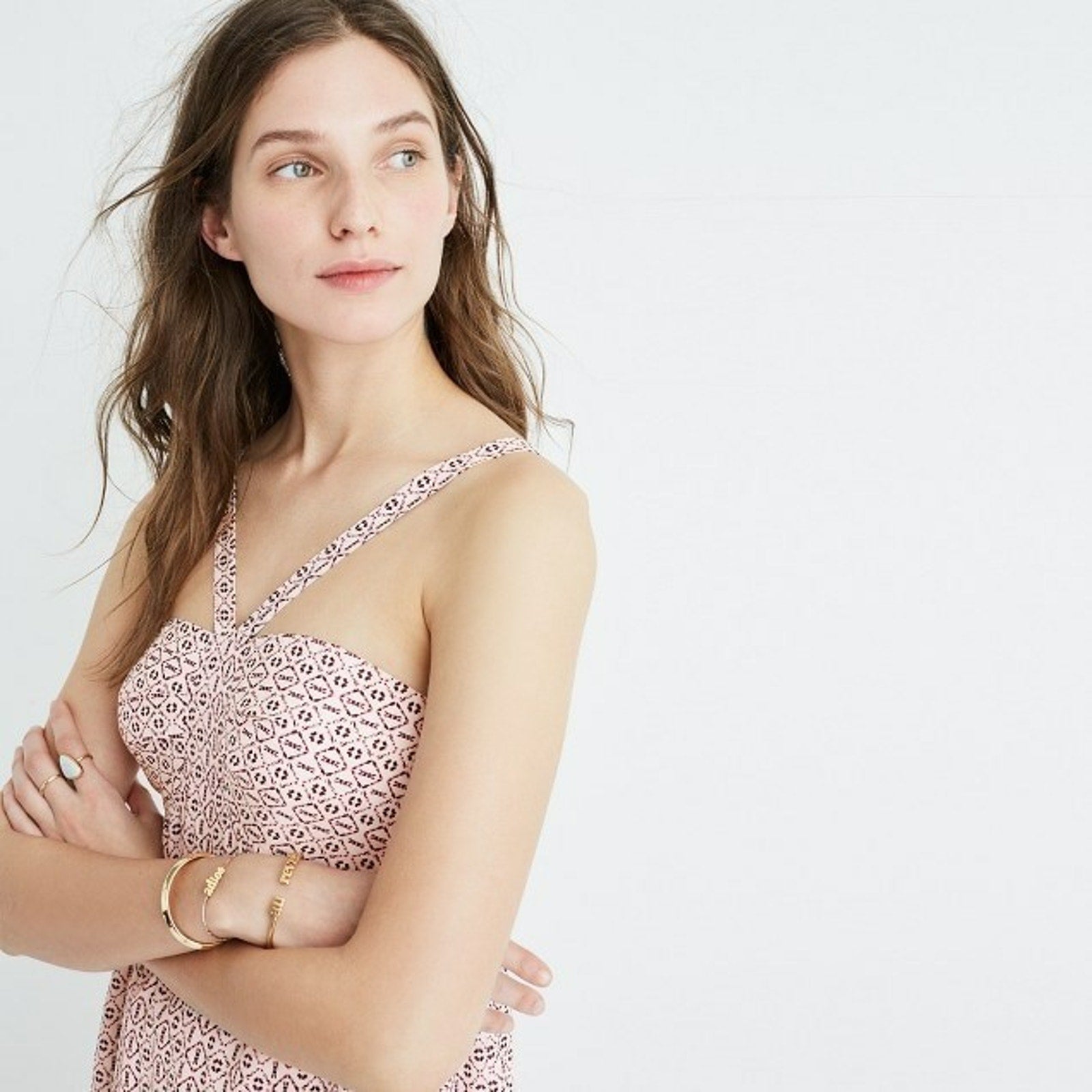 NEW J Crew Madewell Silk Convertible Halter Dress in Echo Grid Size 4