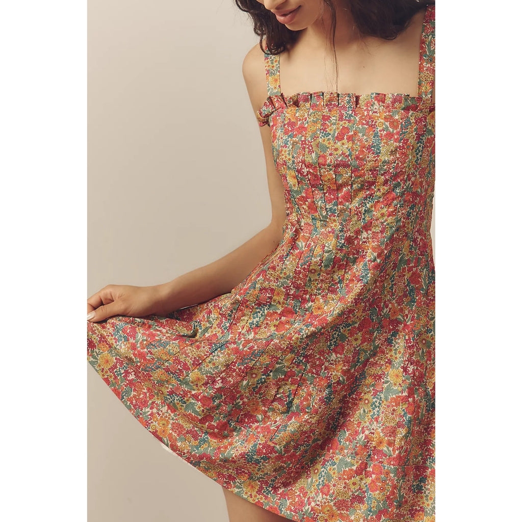 New Anthropologie Love The Label Cally Sleeveless Ruffle-Trim Mini Dress $375 M