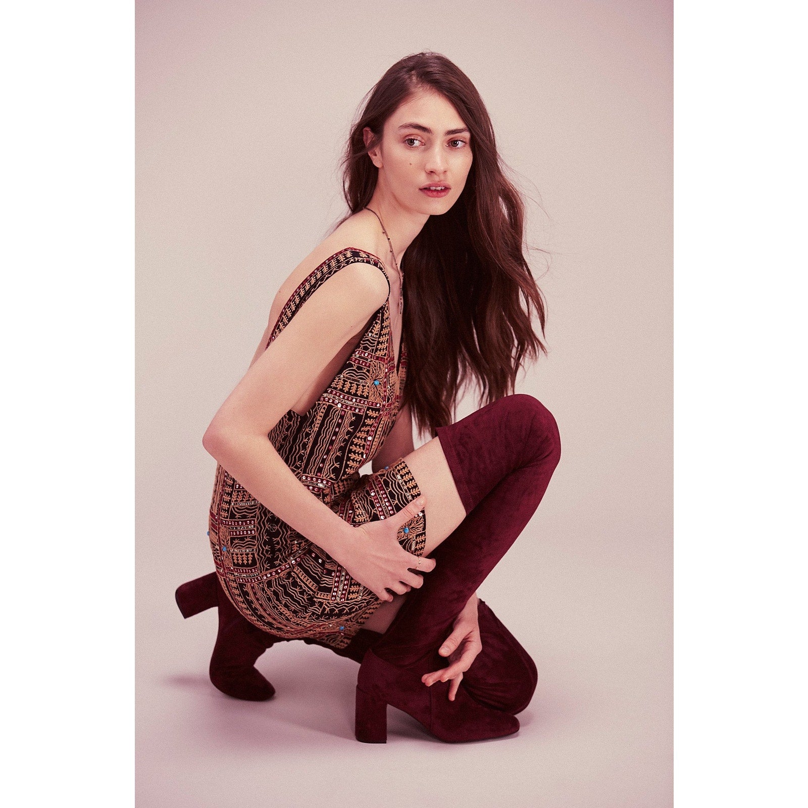 New Free People All the Lights Mini Shift Dress  Sz 6 Embroidered Sequins