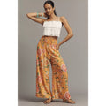 Farm Rio x Anthropologie Smocked Floral Wide-Leg Pants X-SMALL Orange Anthropologie