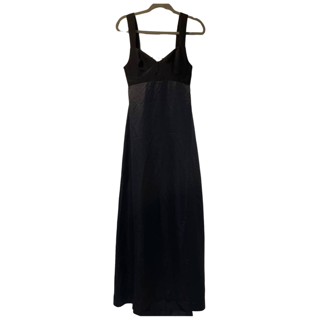 New Free People Gia Maxi Dress $250 SIZE 4 Black Bustier Slip Gown Silky