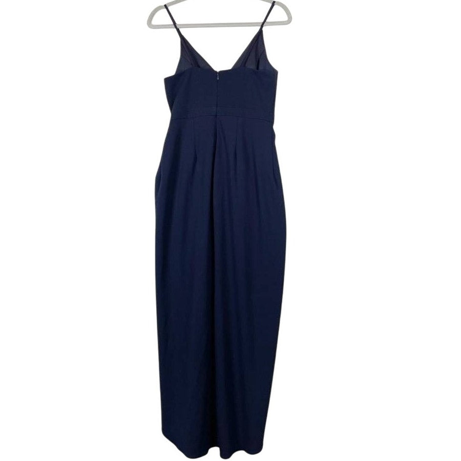 New Anthropologie BHLDN Lyra V-Neck Faux-Wrap Stretch Crepe Midi Dress $198 Sz 8