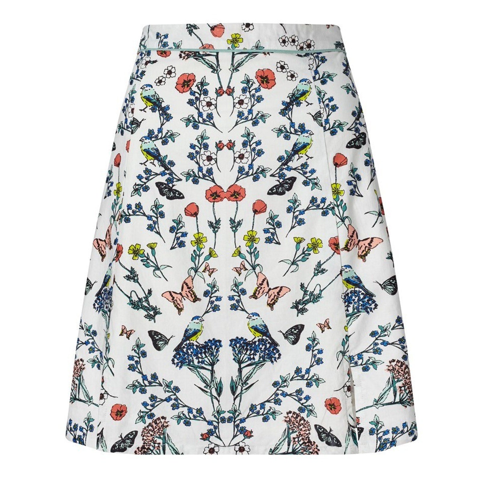 NEW Anthropologie Yumi Floral Skater Mini Skirt White Size 6 Jacquard Butterfly
