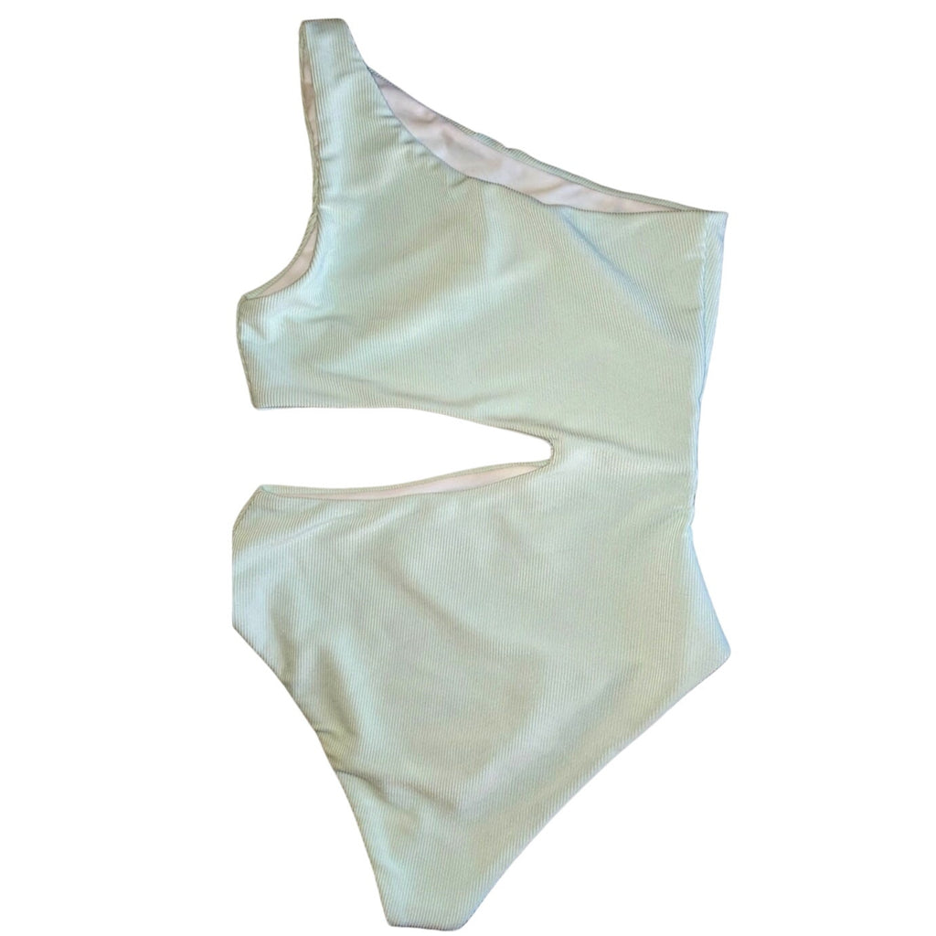New Free People x Beach Riot Celine Ribbed One-Piece Swimsuit $148 SMALL Mint