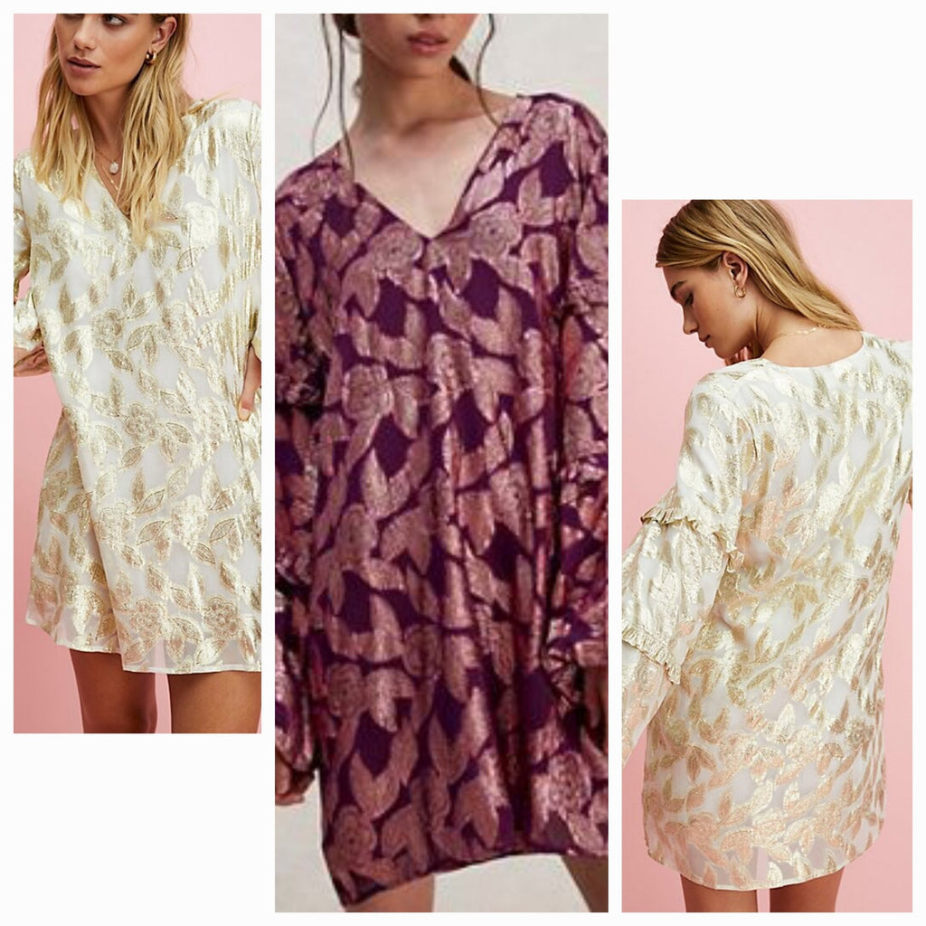New Free People x Jen's Pirate Booty Rising Star Mini Dress $209 SMALL Burgundy