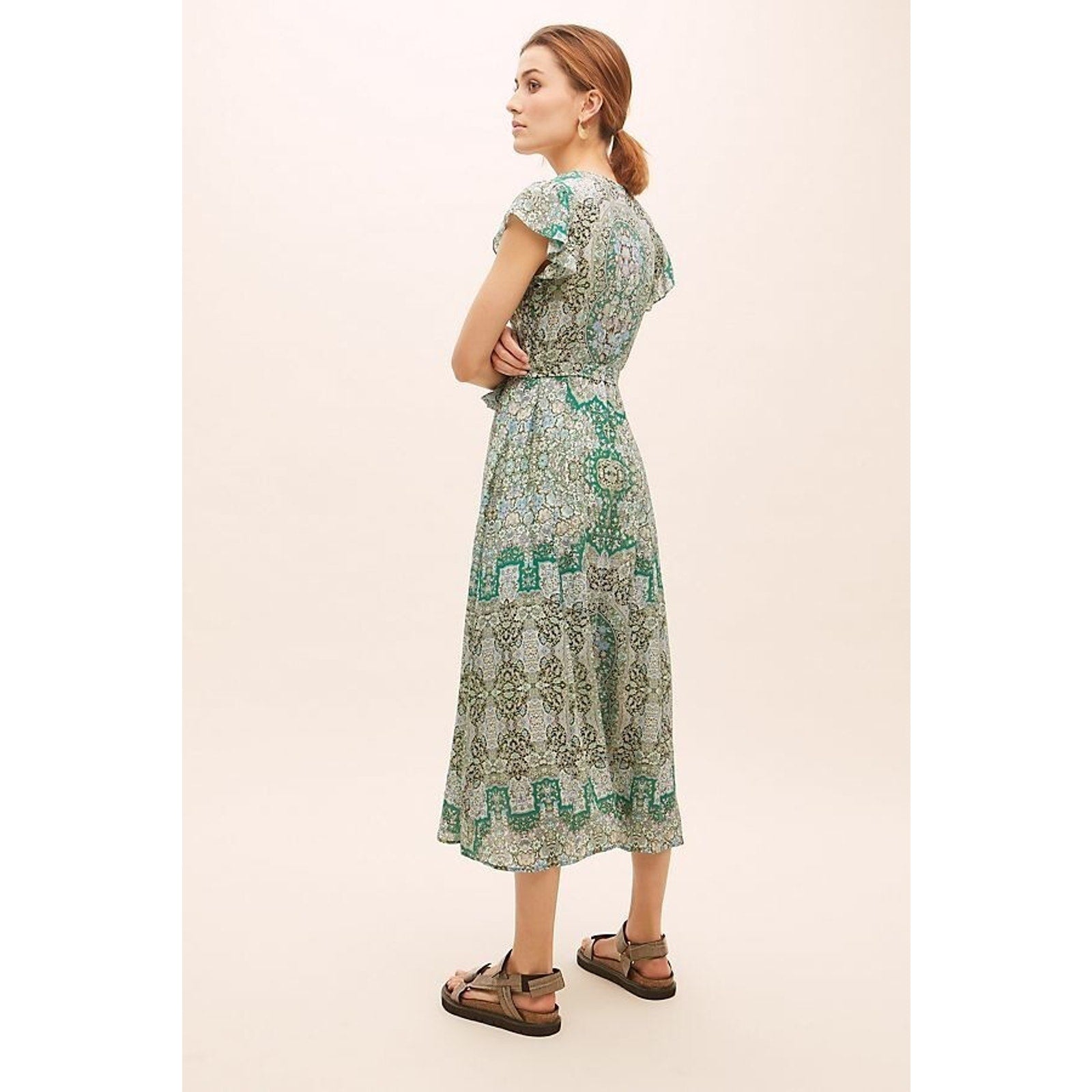 New Anthropologie x Kachel Grace Midi Dress Size 6 Tapestry Geo